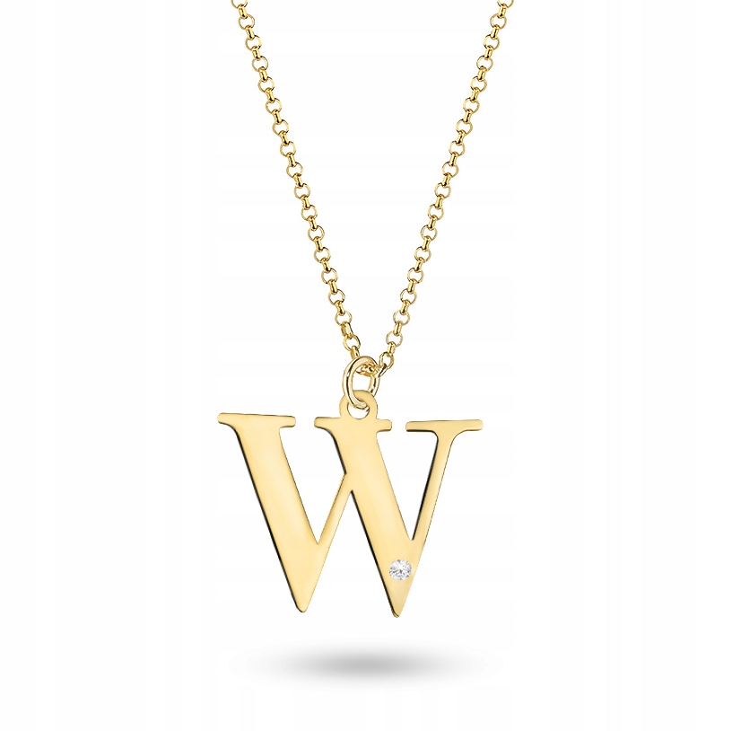 Zlatý Náhrdelník S Písmenem A Briliantem Gravírování 585