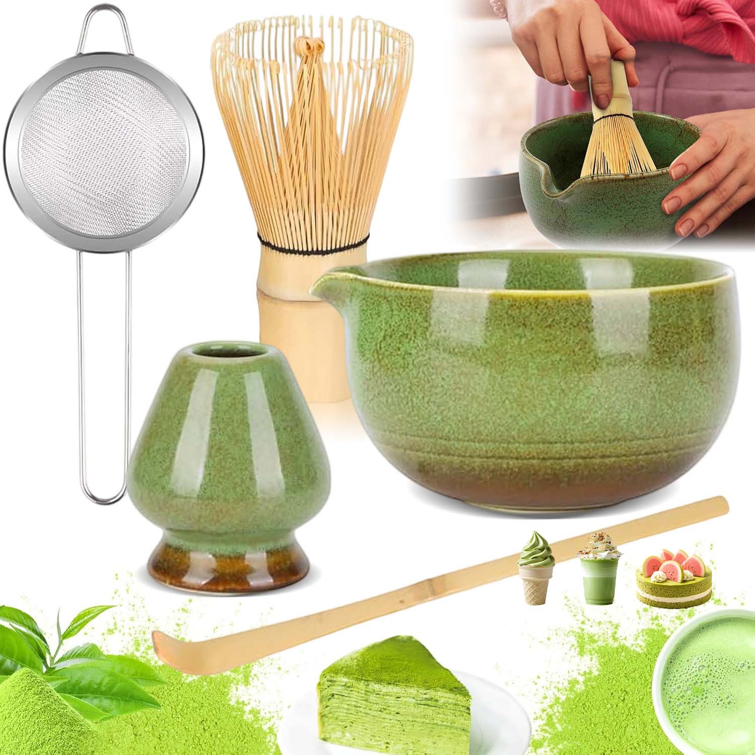 Levně Bambusový Dárková Sada Na Čaj Matchy Chashaku 5DÍLNÝ Dárek