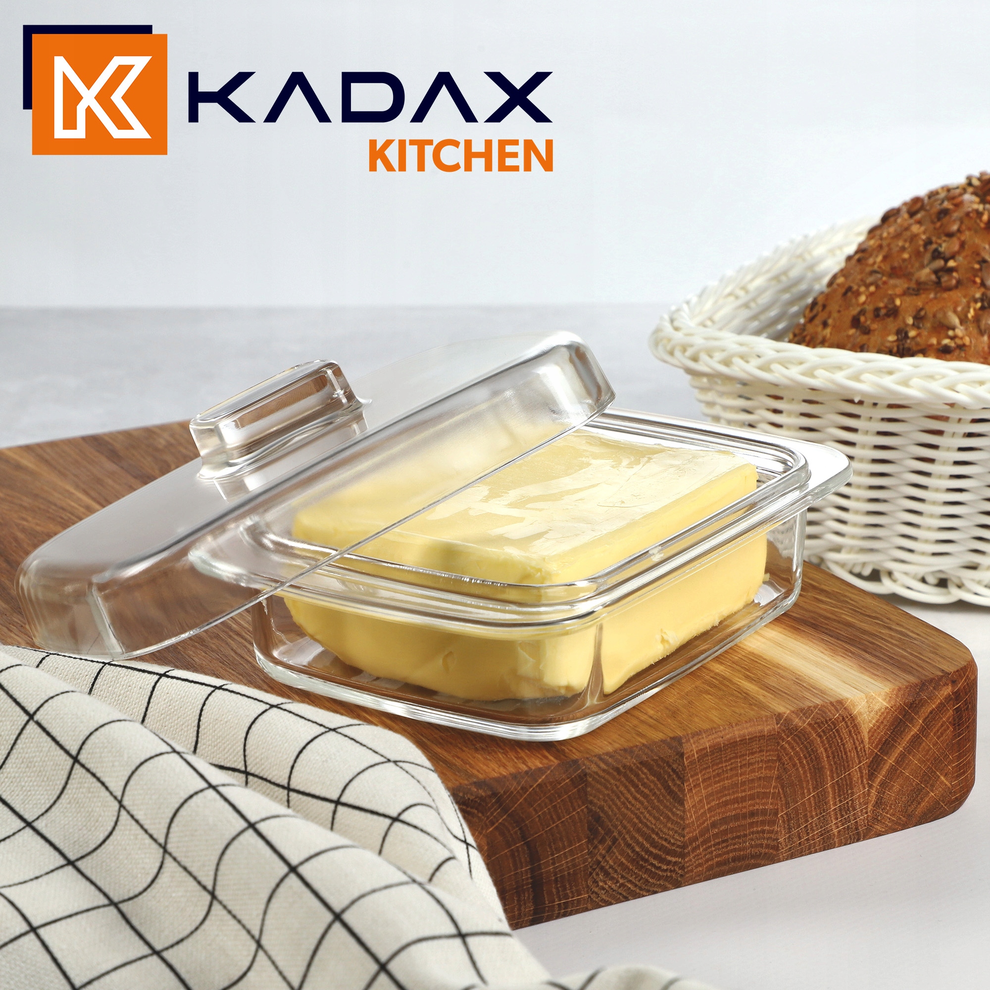 SZKLANA MASELNICA MASELNICZKA Z POKRYWĄ POJEMNIK Kolor przezroczysty