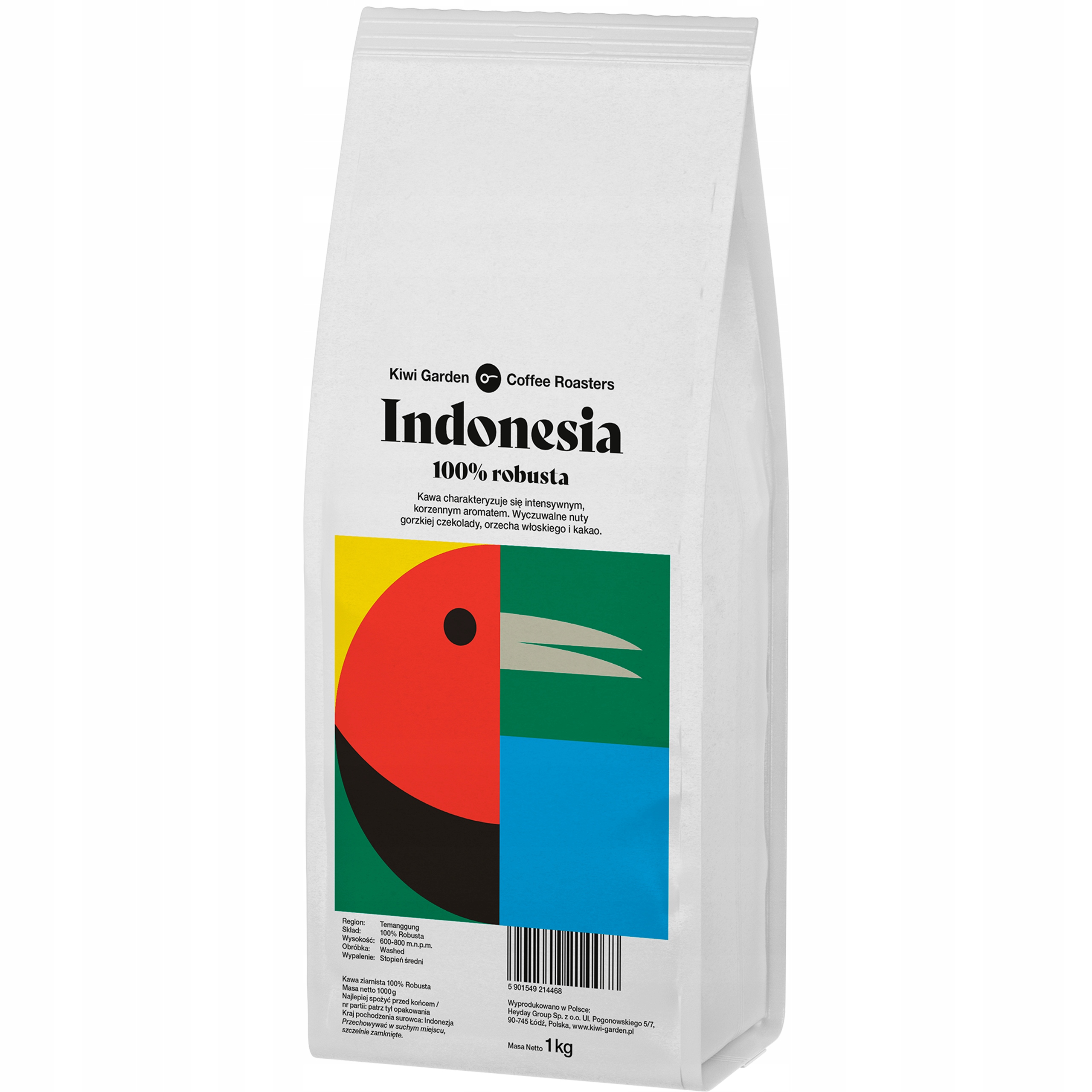 Kiwi Garden Káva zrnková speciality Robusta 100% Indonesia 1 kg