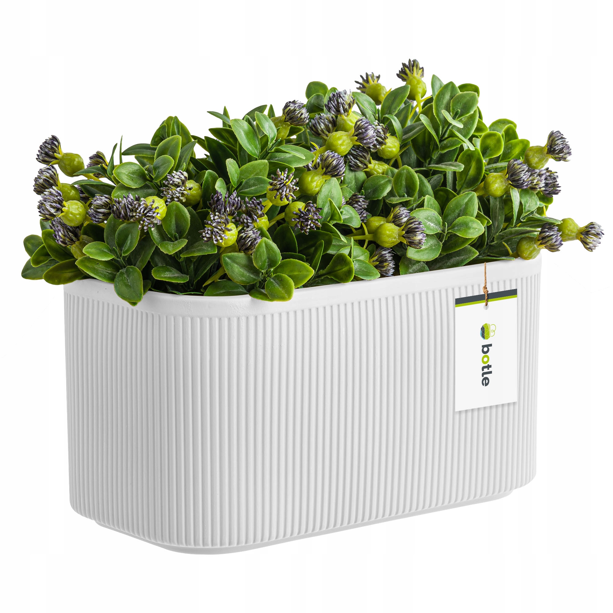 Květináč s keramickým krytem Bílý Mat 25,5 cm H13,5 cm Matný Moderní Stylový