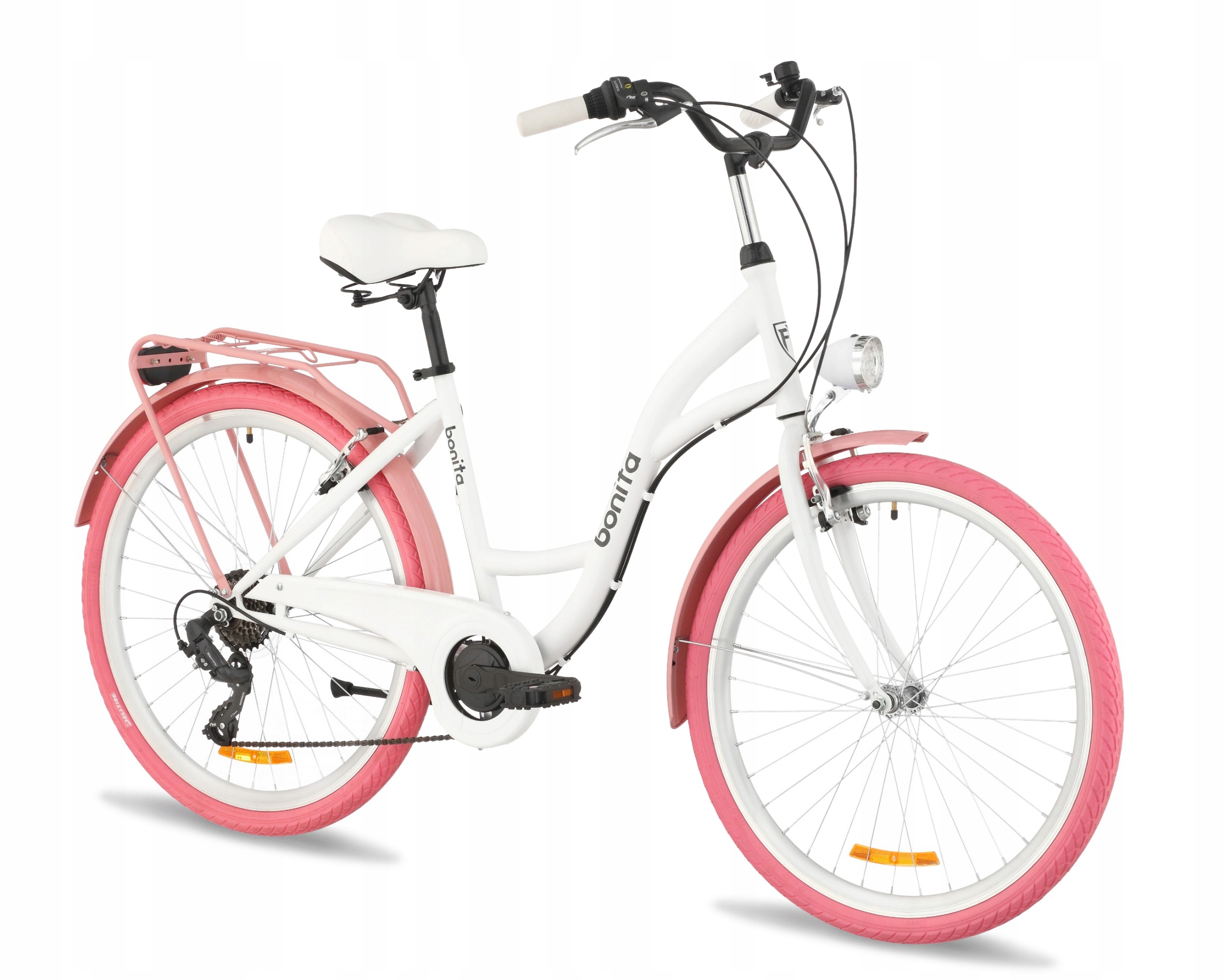 Damski Miejski Rower 26 Cali 7 Bieg Shimano Orlando Lekka Damka Kosz