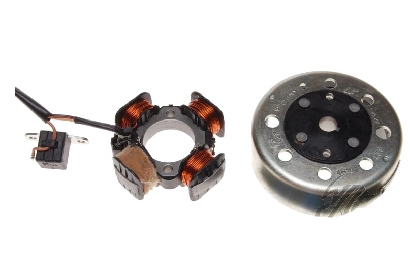 STATOR ISKROWNIK 4 CEWKI + KOŁO MAGNESOWE
