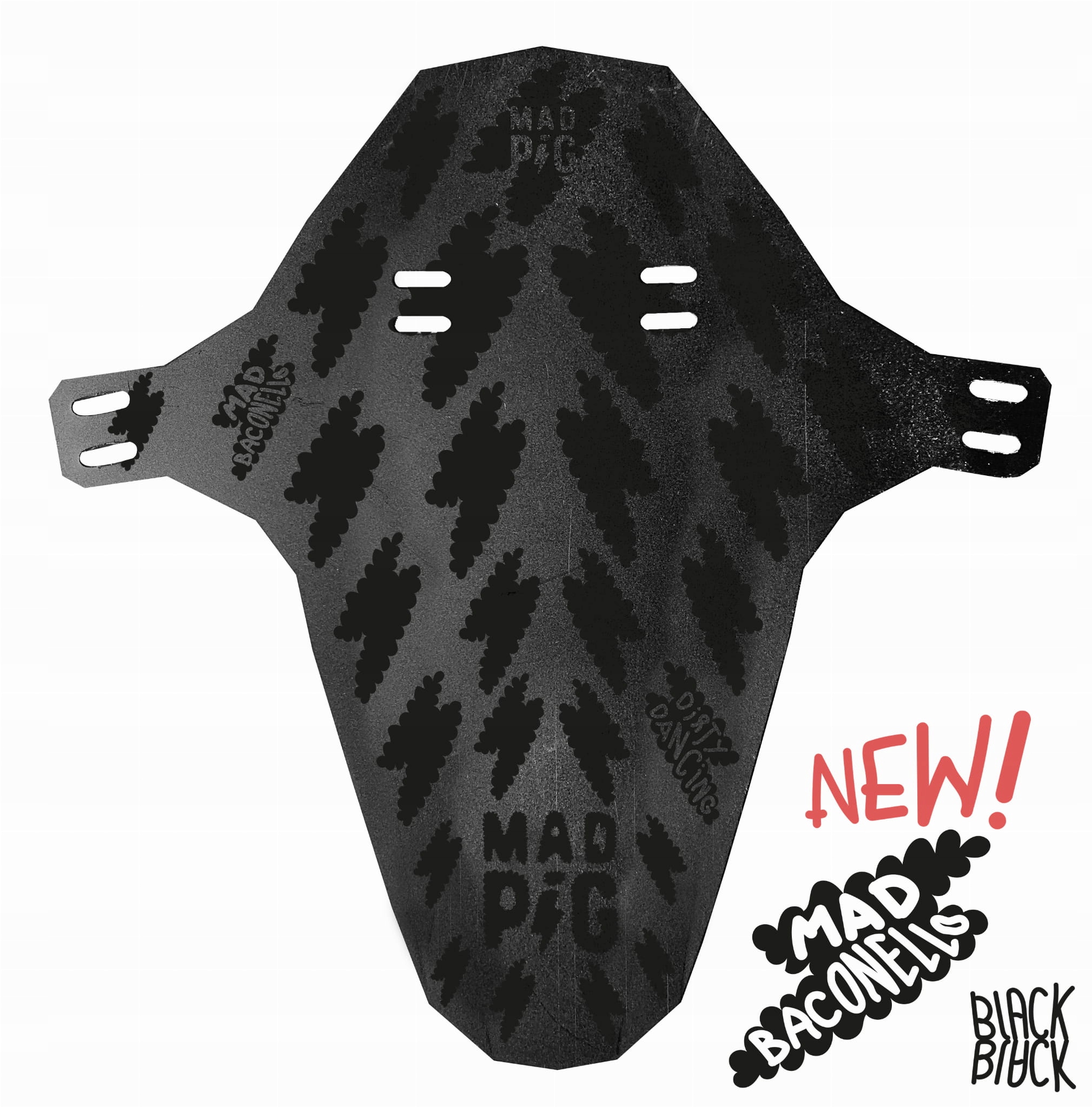 Przedni Duży Błotnik Rowerowy Mad Pig Baconello Czarny