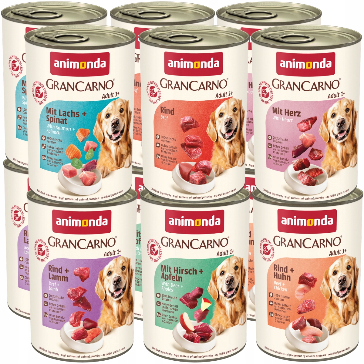 Animonda GranCarno Adult puszka Zestaw 12x400g – MIX smaków