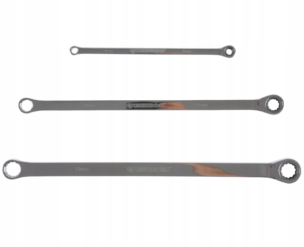 KLUCZE OCZKOWE Z GRZECHOTKĄ 8-19mm 10EL DŁUGIE Liczba elementów w zestawie 10