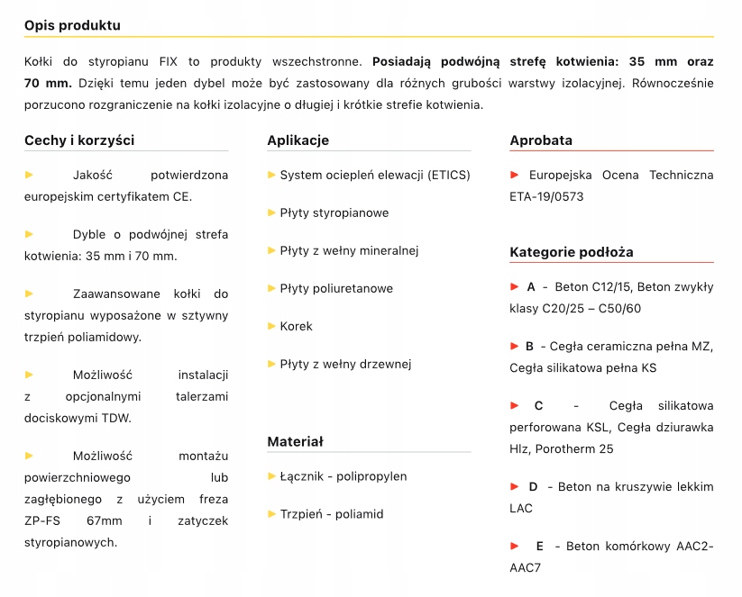 KOŁEK DO STYROPIANU Z TRZPIENIEM POLIAMID 260*PRO* Marka inna