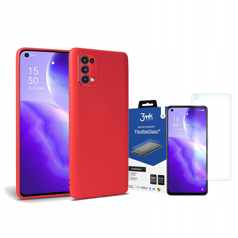 

Silicone Etui Case Do Oppo Reno 5 5G + Szkło 3MK