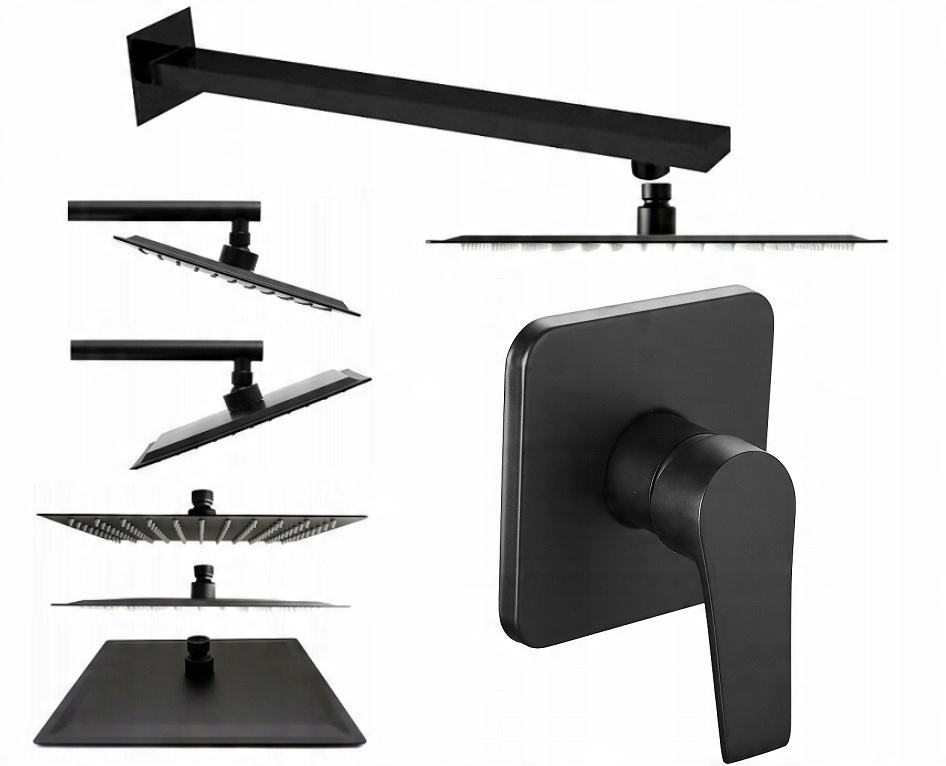 

Bateria zestaw Podtynkowa Czarna deszczownica 25cm