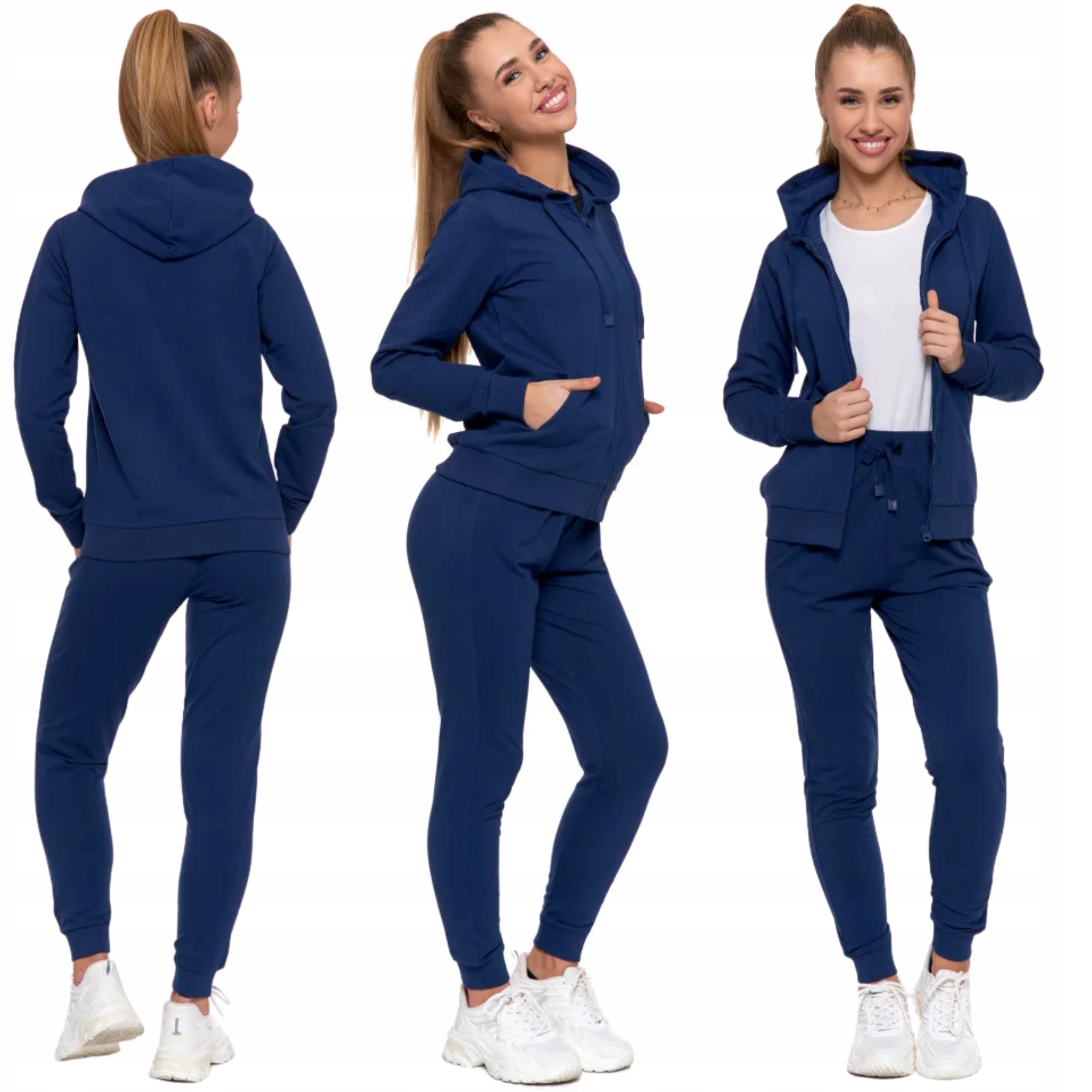 Dámská tepláková souprava mikina s kapucí na zip a kalhoty Bavlna Moraj XXL