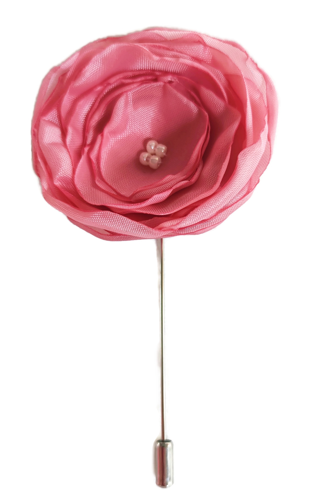 Špendlík na butonnierku ružový kvet kotylion