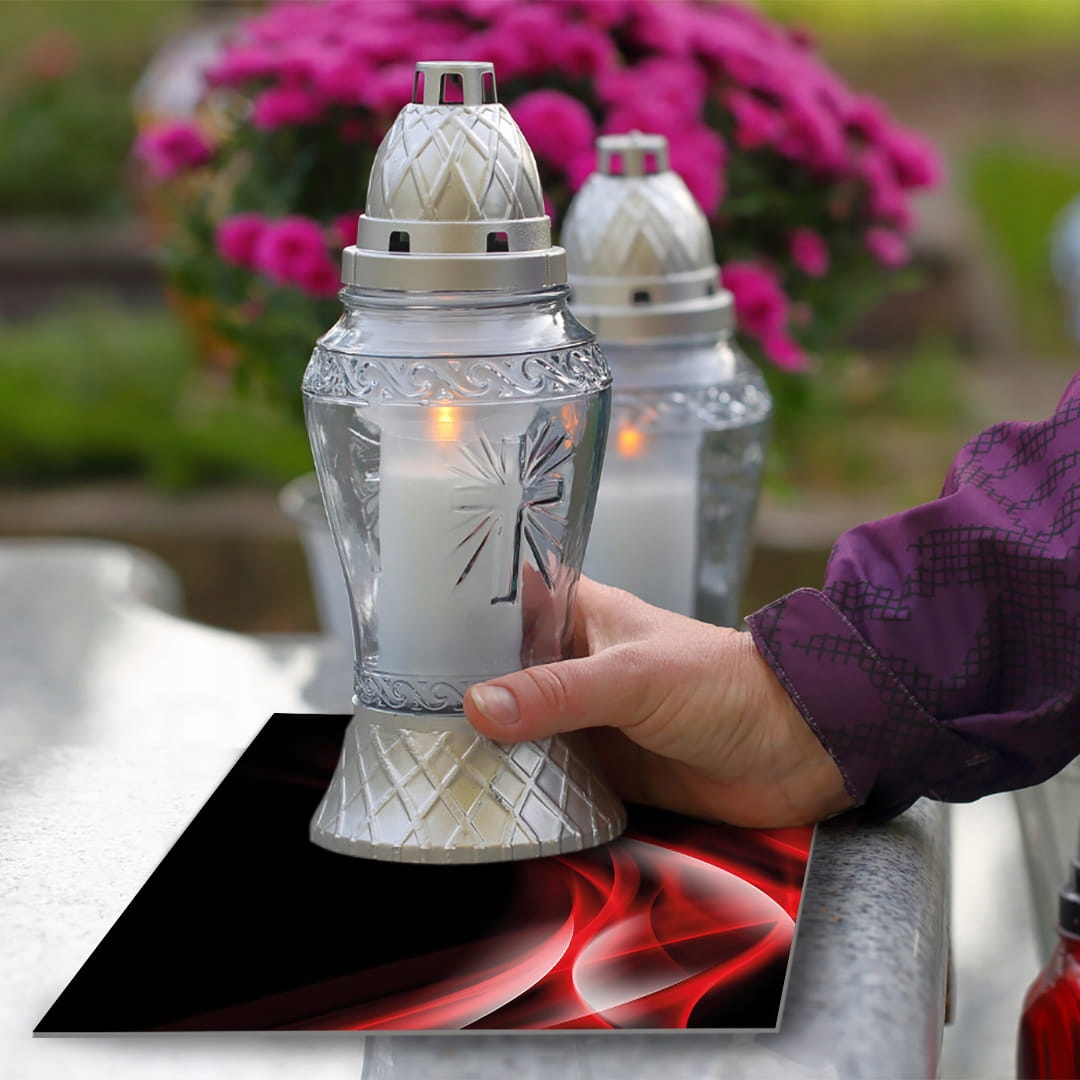 SZKLANA PODSTAWKA POD ZNICZE 60x20cm Fale 126c Szerokość produktu 20 cm