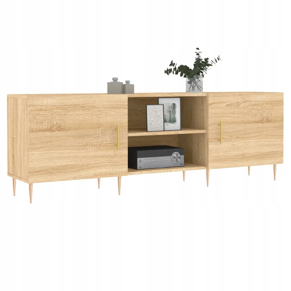 SZAFKA POD TV RTV KOMODA DĄB SONOMA ZŁOTE DODATKI 150 x 30 x 50 CM