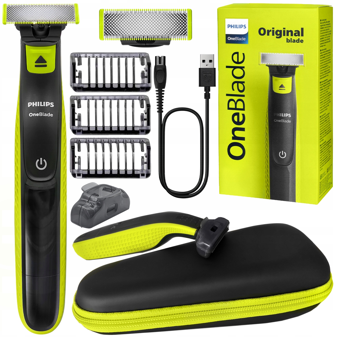 Golarka Philips OneBlade foliowa akumulatorowa na mokro/sucho z 3 nasadkami