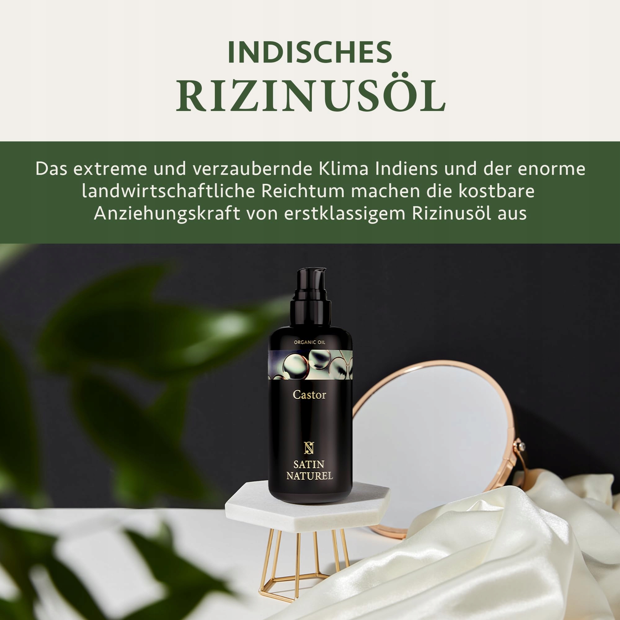 SATIN NATUREL Olej Rycynowy Bio Zimnotłoczony Do Włosów Rzęs Brwi 200ml — miniatura 8