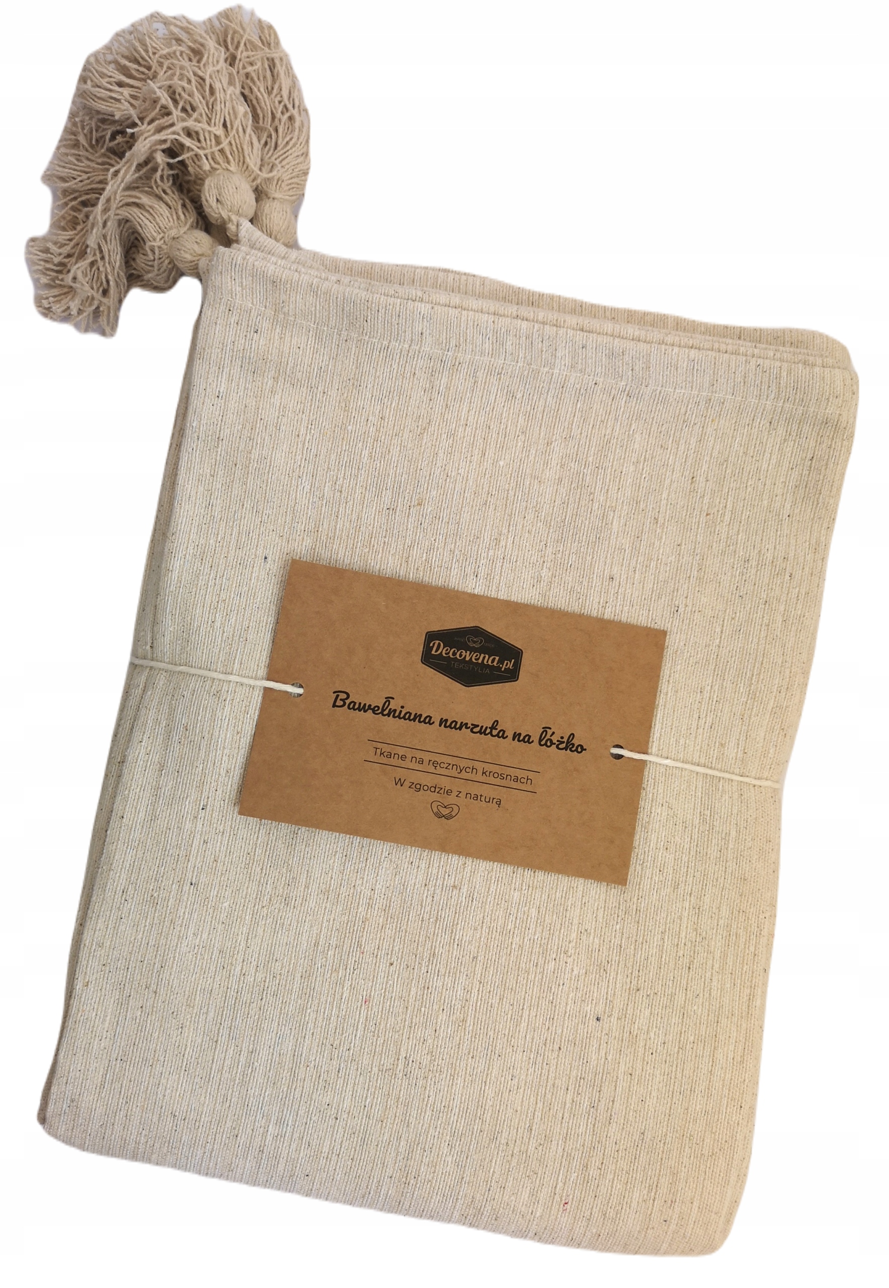 Koc do jogi mata do jogi 150x200 tkana 80% bawełna eko chwosty