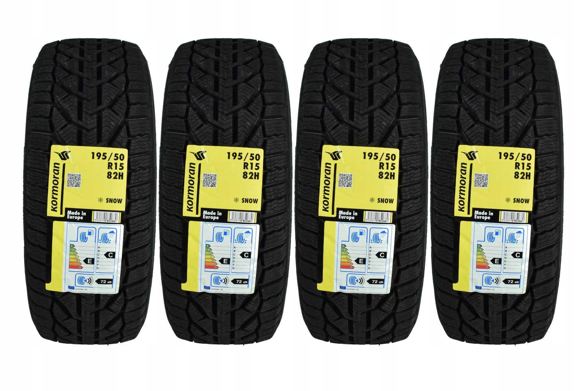 4 opony zimowe 195/50R15 Kormoran Snow 2026