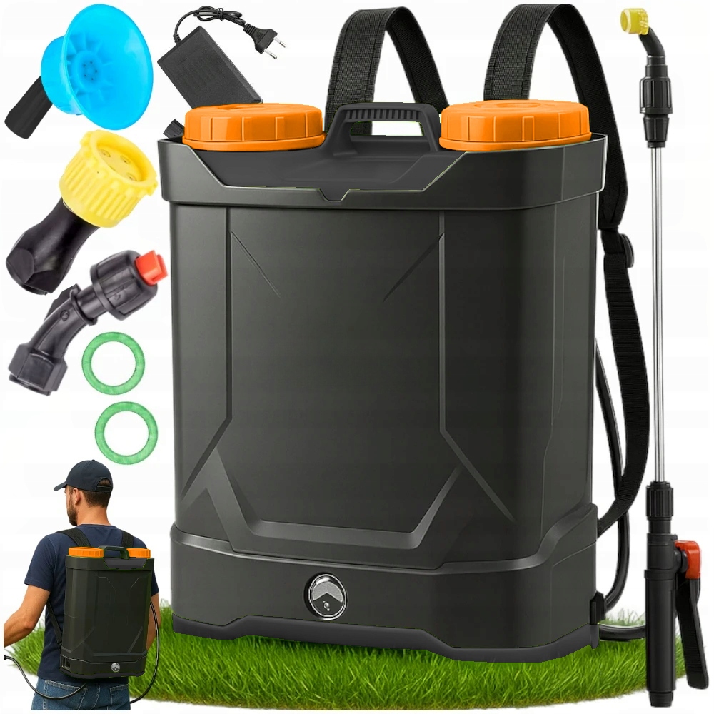 Opryskiwacz Akumulatorowy Ciśnieniowy plecakowy 16L Lance dysze Zestaw