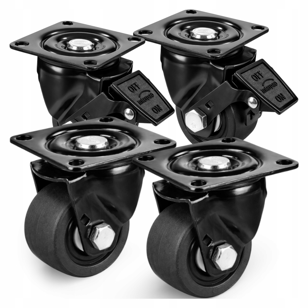 Přepravní kolečka s brzdou Velmi Silná 2400 Kg 4 kusů 75 mm Komplet