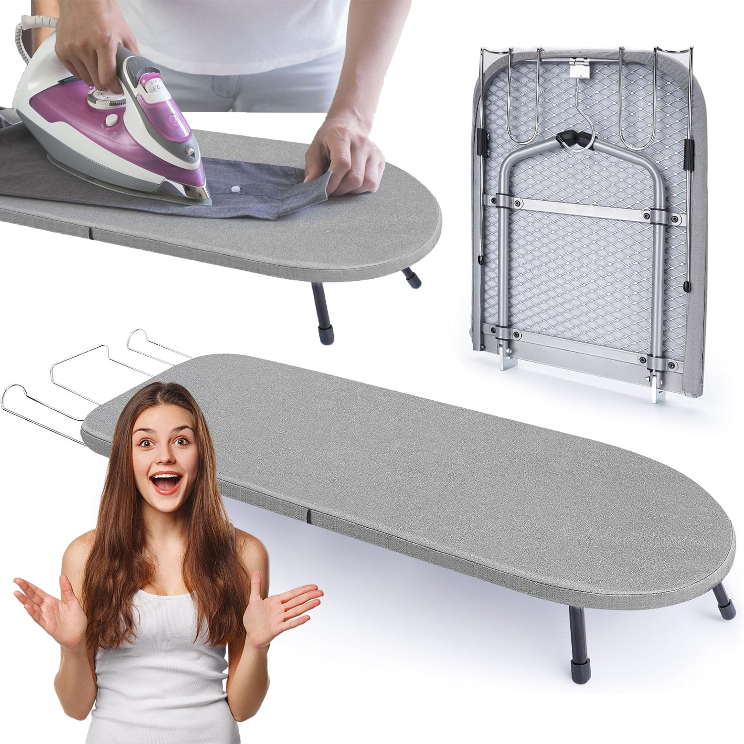 Levně Žehlicí Prkno Skládací Velké 83x31 cm Široké Standardní S Úchytem