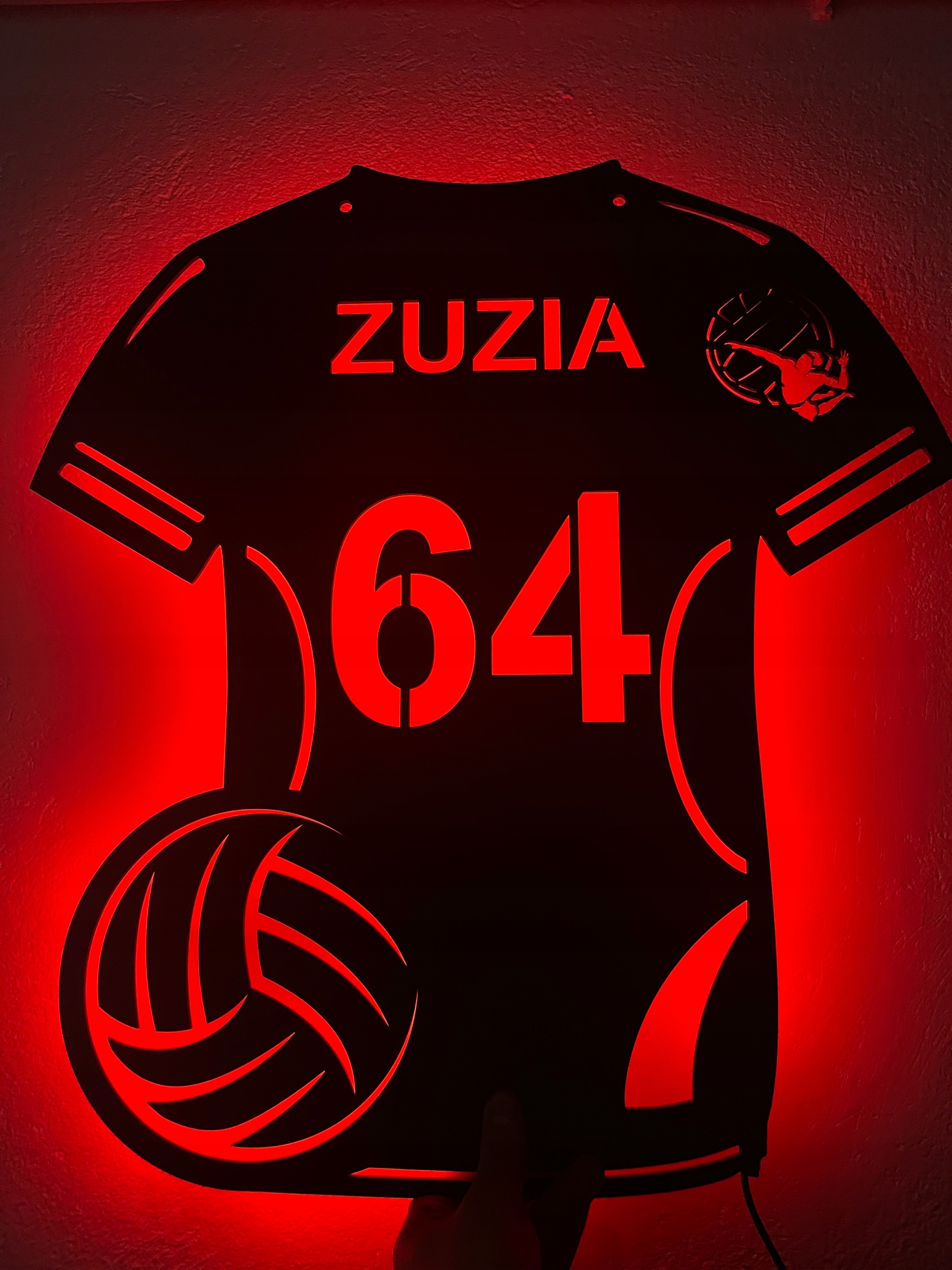 Dřevěný obraz Led volejbalové tričko Personalizovaný 3D obraz