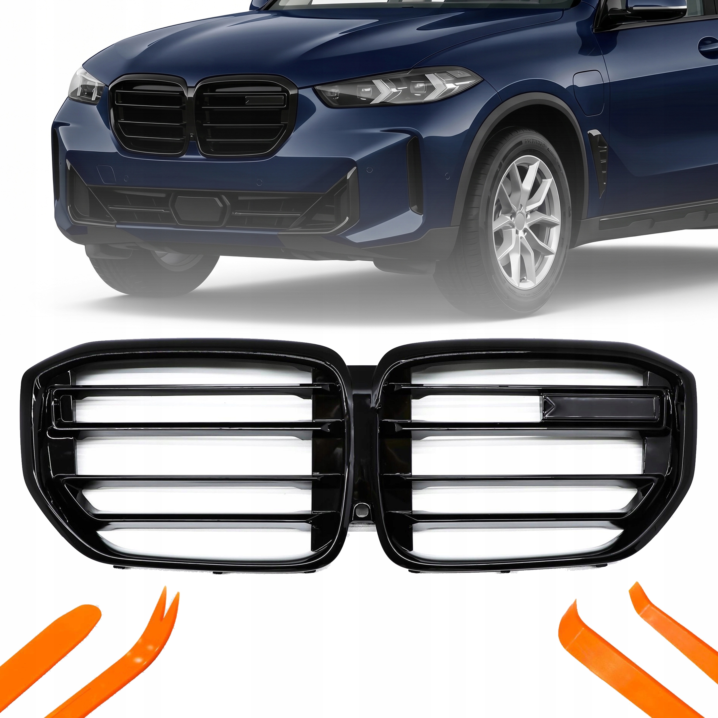 Atrapa Gril Ledviny Bmw X5 G18 2023- Černý Lesk 2 Žebra X5M