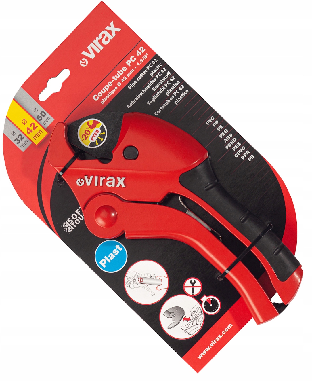 Obcinak nożyce do rur PC42 Pex, Pp,pe Virax 215042