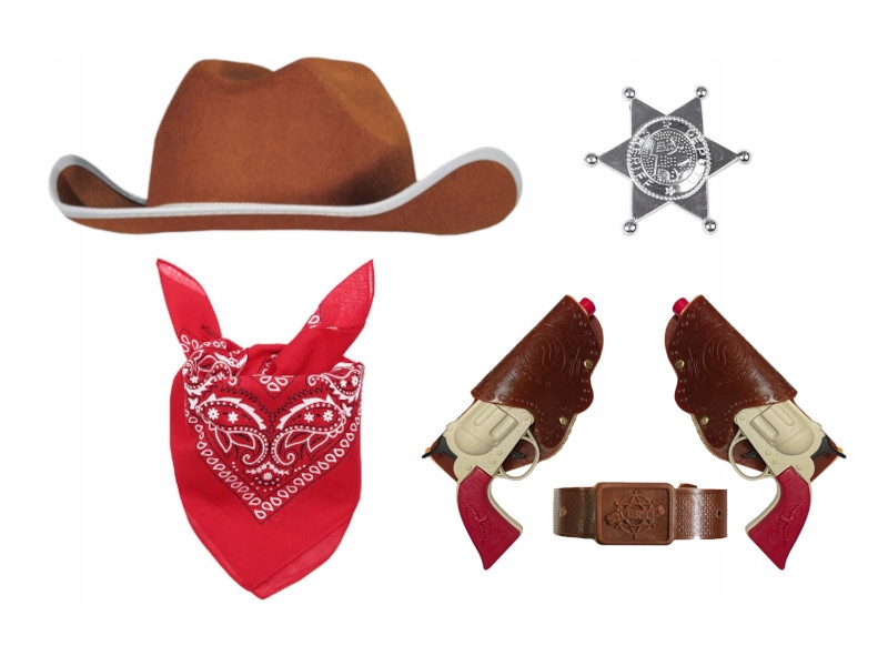 Kostým Šerif Divoký Západ Odznak Klobouk 5ks