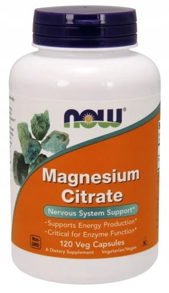 NOW FOODS MAGNESIUM CITRATE CAPS 120 VCAPS CYTRYNIAN MAGNEZU STRES
