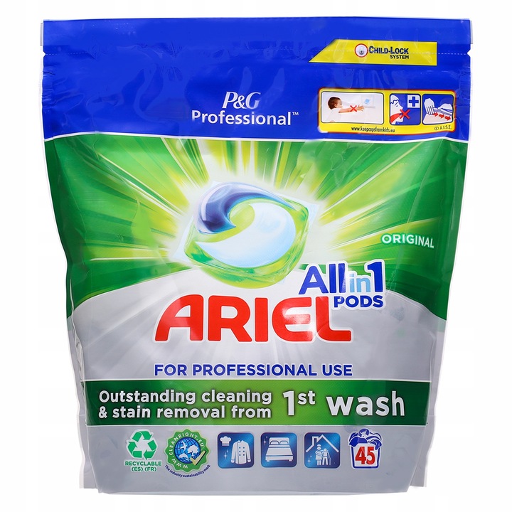 Levně Kapsle na praní Ariel ALLin1 White 45 kusů