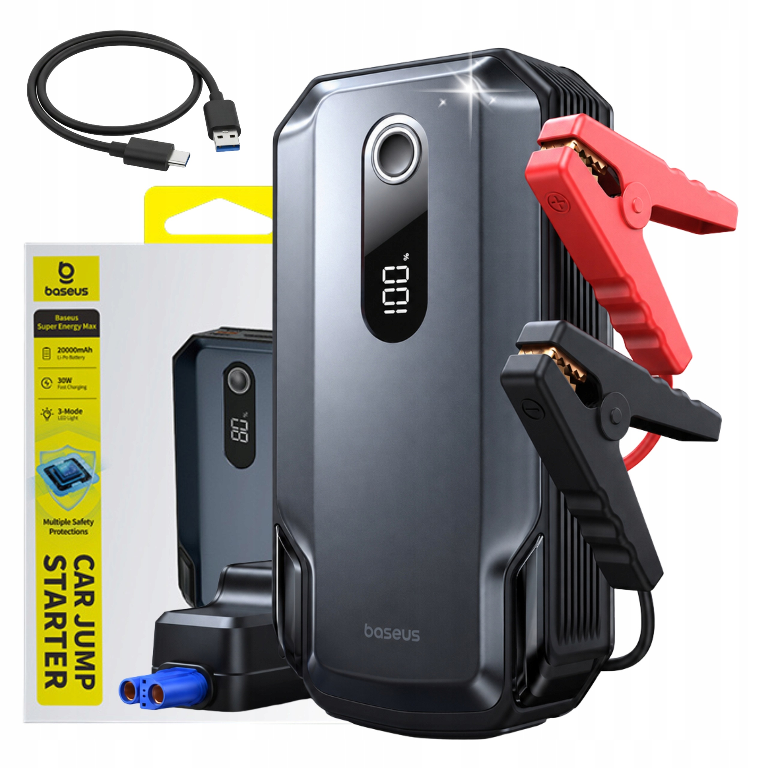 Urządzenie Rozruchowe Do Samochodu Rozruch Jump Starter Powerbank 12V 2000A