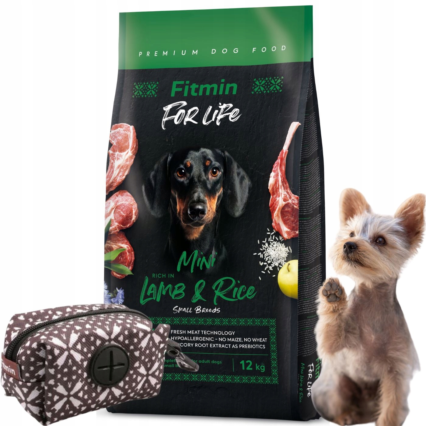 Fitmin Adult Mini Lamb&Rice 12kg karma etui na woreczki