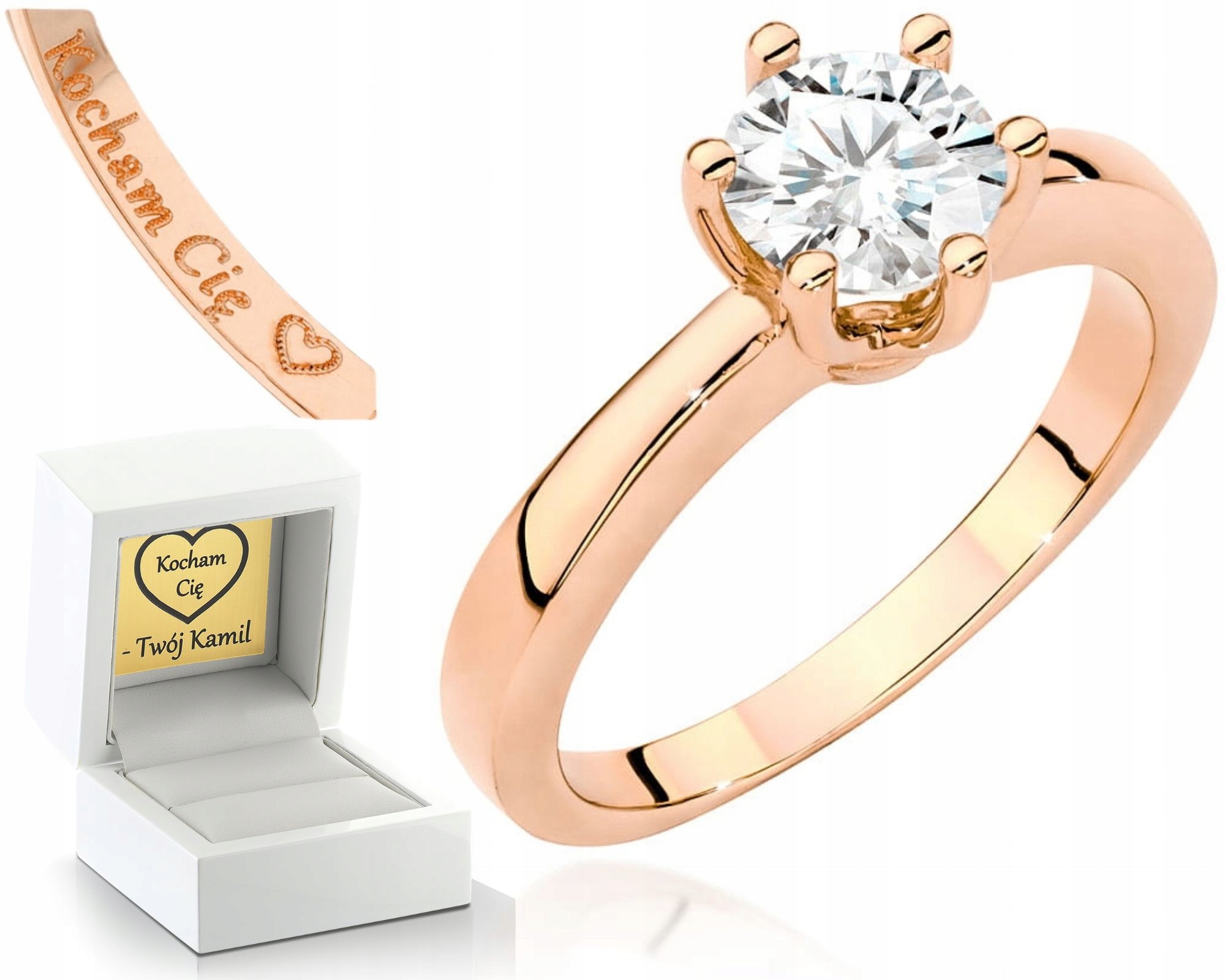 Růžové Zlato Prstýnek S Briliantem 585 Gravírování Bonus