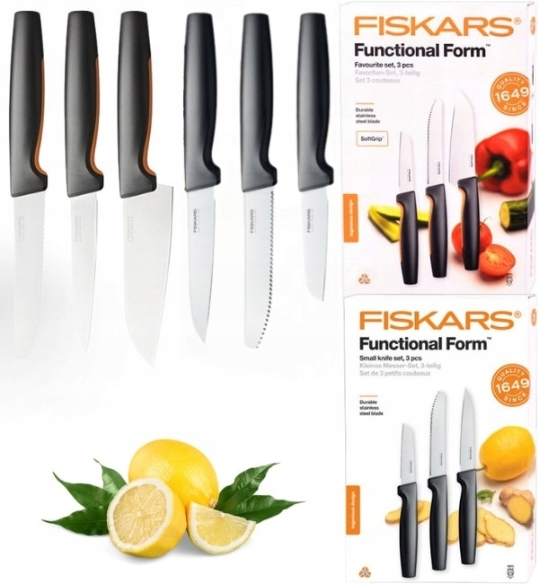 Fiskars Ff Komplet 6 Noży Stalowych W Pudełkach 1057556 +1057561