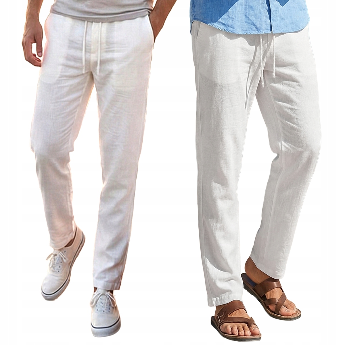 Pánské lněné kalhoty s příměsí bavlny Prodyšné Len