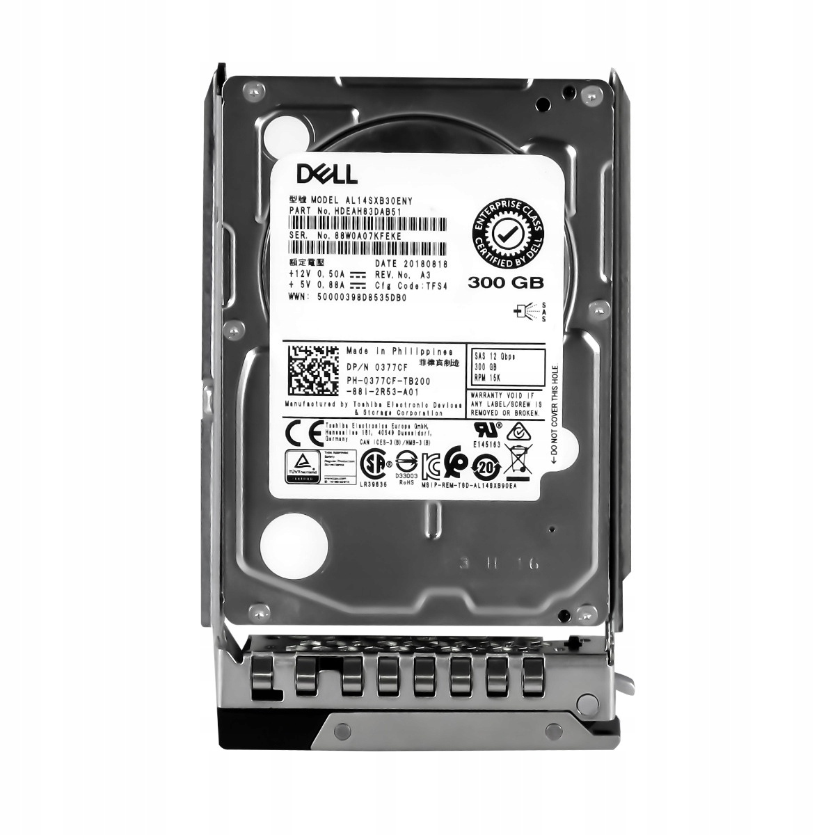 Dell 300GB 0377CF 15K 128MB SAS-3 2,5'' AL14SXB30ENY
