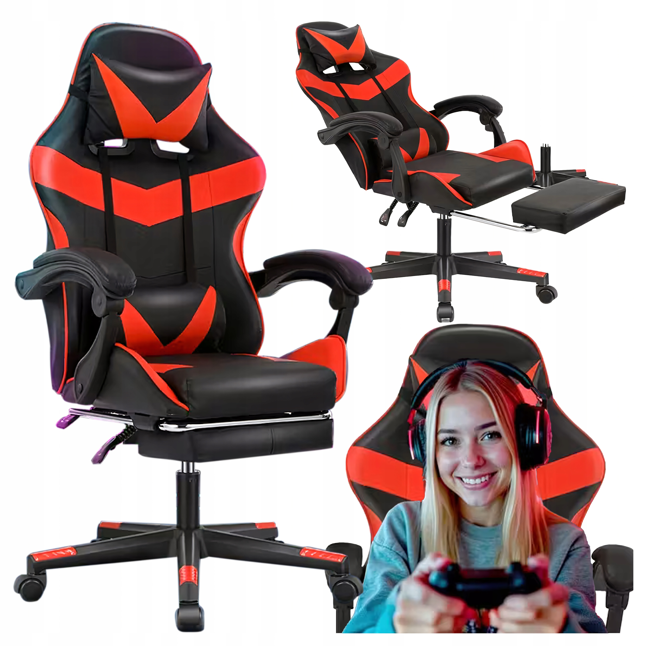 Kancelářská herní židle Otočná kelímková židle s podnožkou do 150 kg