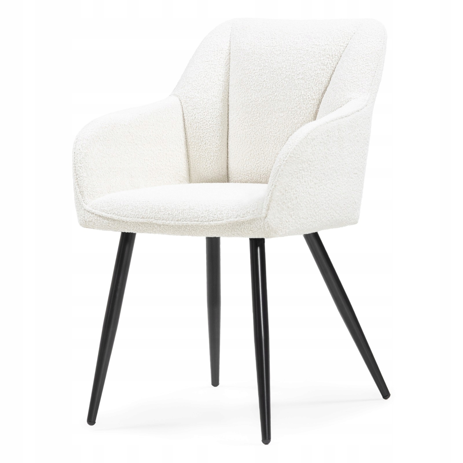 Jedálenské kreslo Berisso boucle krémové/čierne