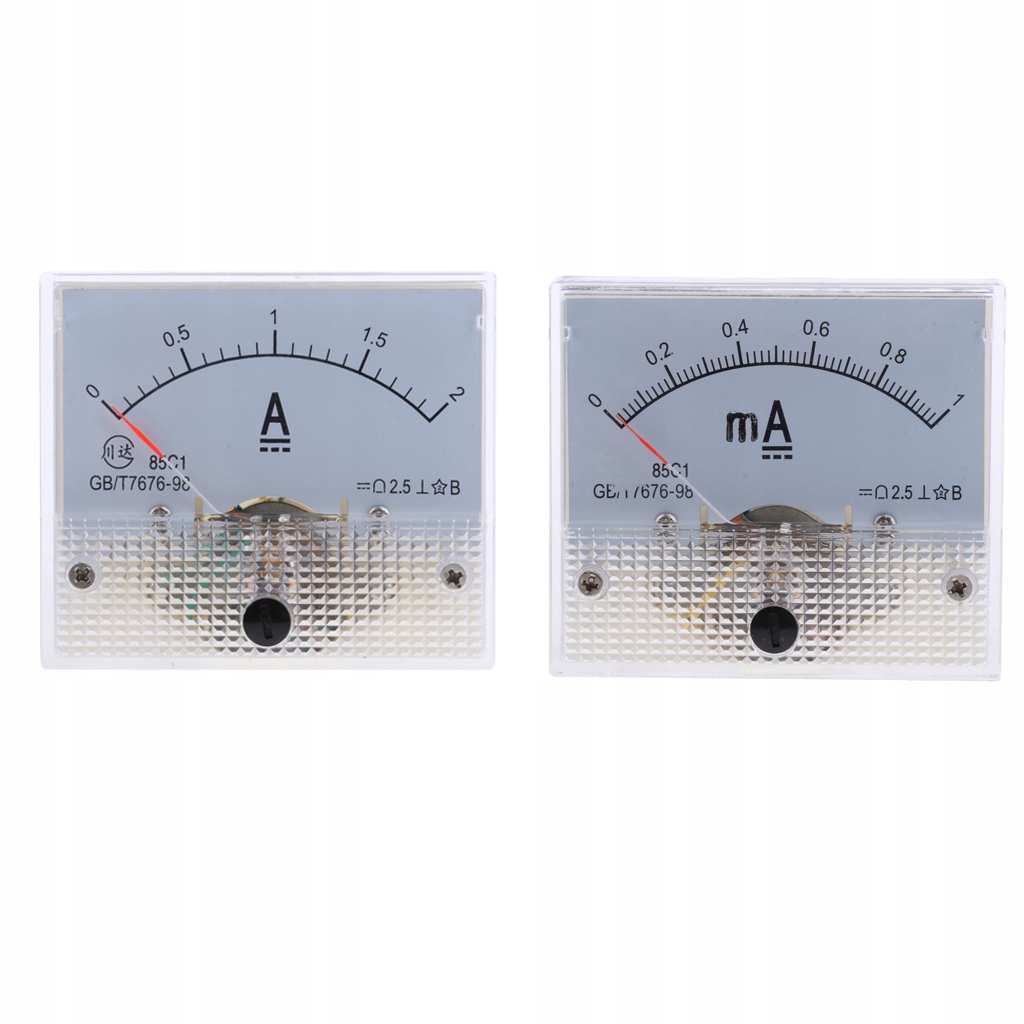 Zestaw 2 amperomierzy DC mA i A z panelem analogowym i amperomierzami