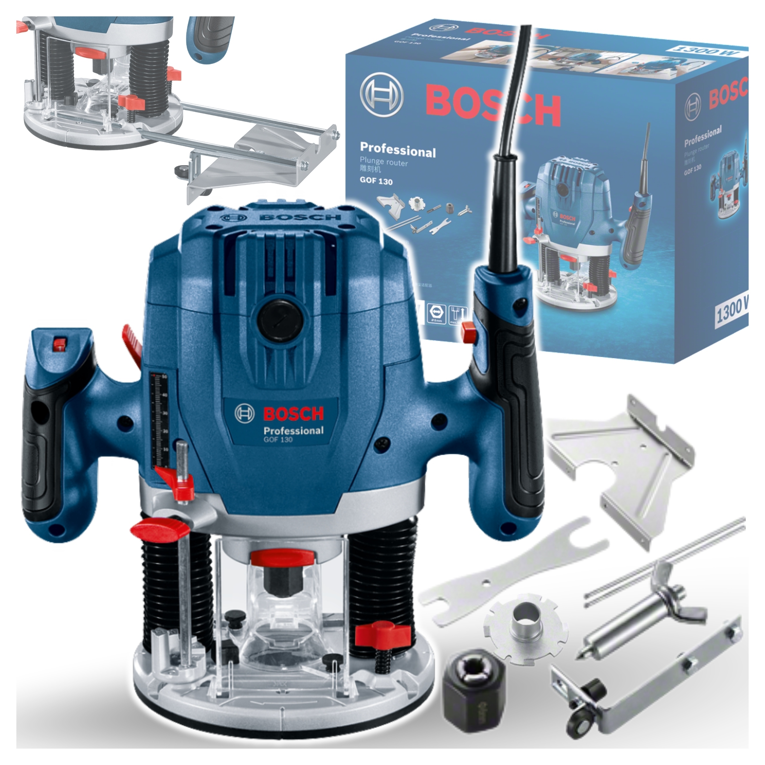 Bosch Professional Gof 130 Frezarka górnowrzecionowa z osprzętem 06016B7000