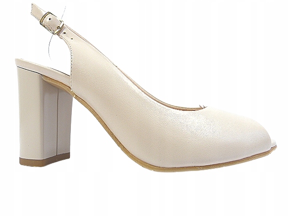 Béžové lodičky sloupek zapínání bez prstů Sala 35