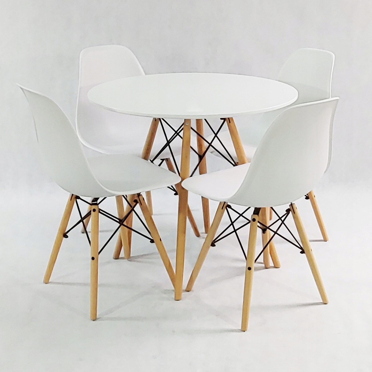 Zestaw stół DSW 60 biały 4 białe krzesła Milano Materiał płyta laminowana