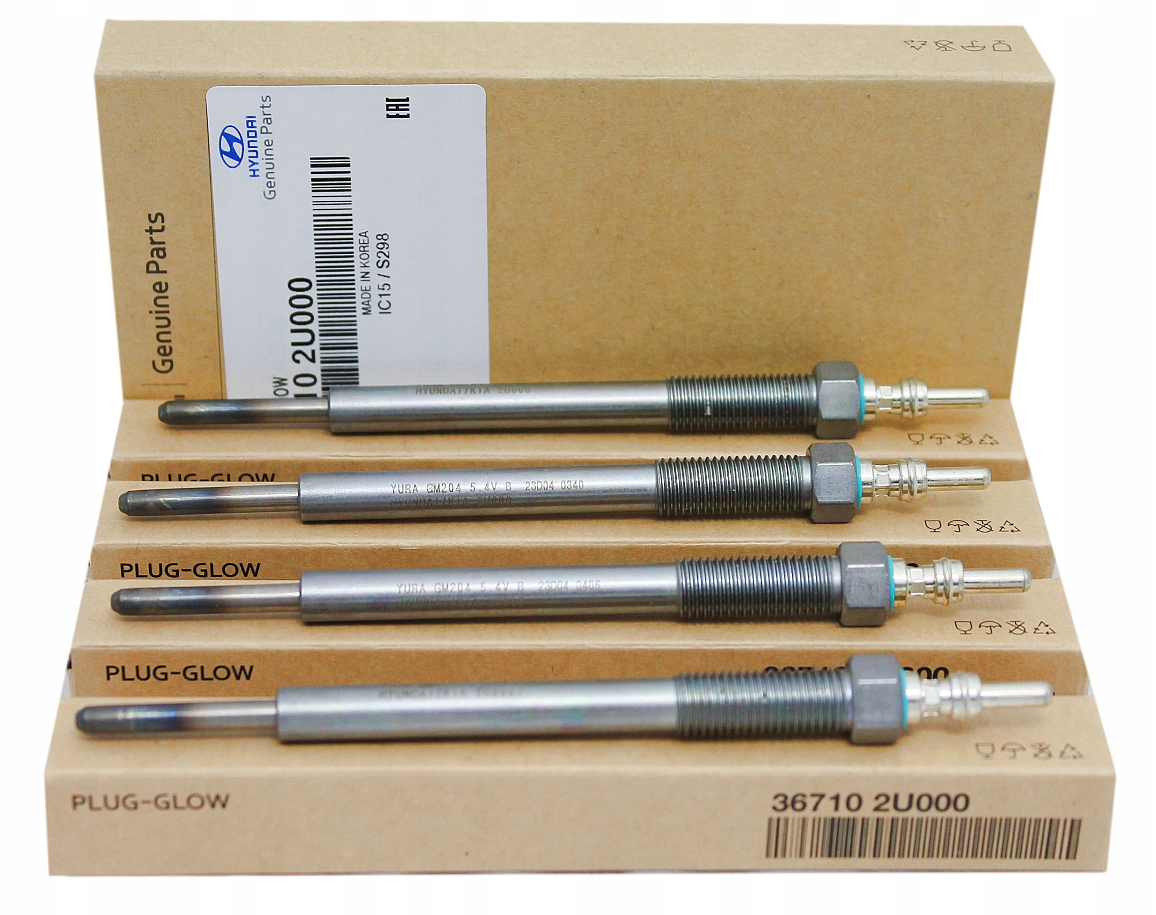 4x HYUNDAI OE ŚWIECE ŻAROWE SILNIK 1.6 CRDI TUCSON i30 i40 KONA 367102U000