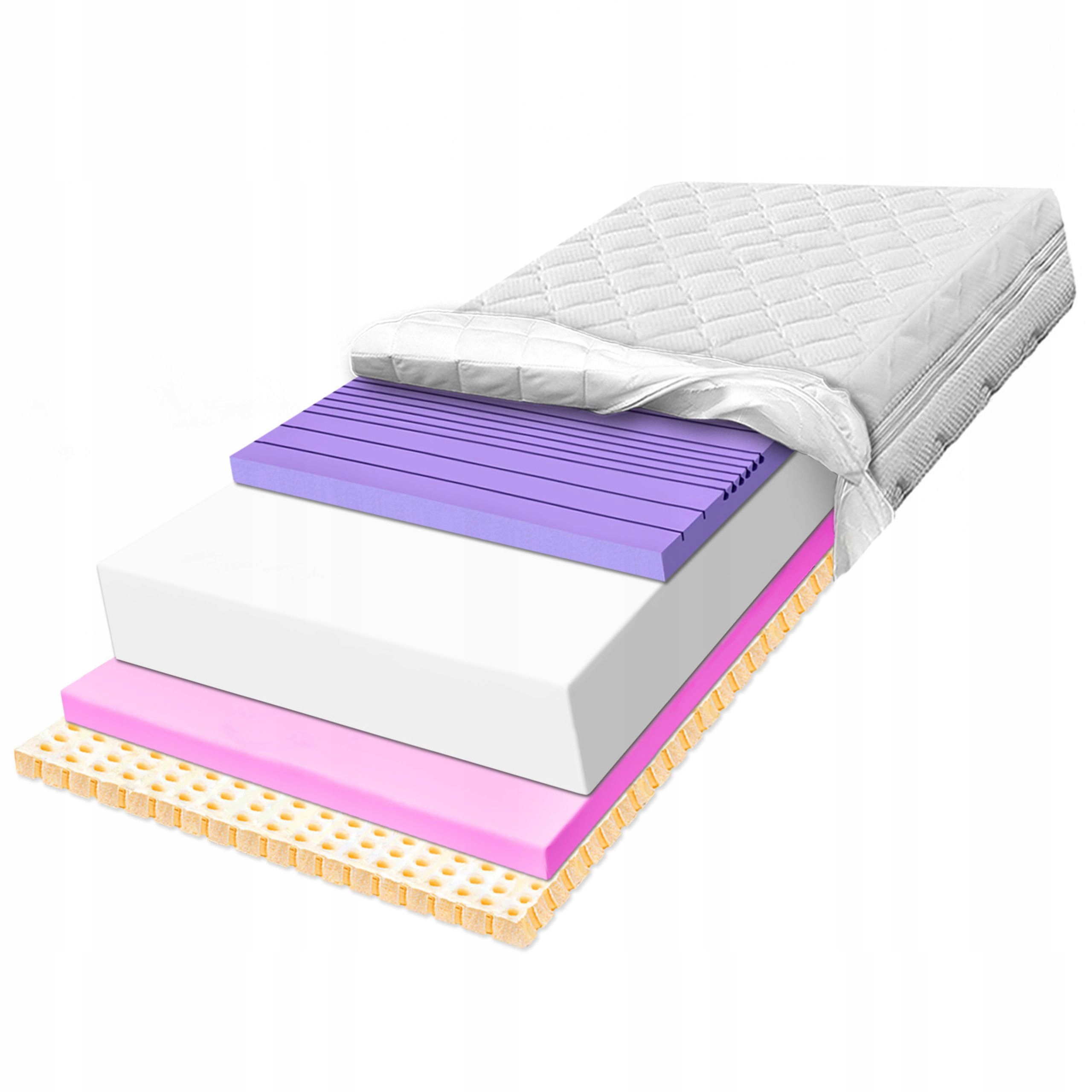Materac 80x180 piankowy H2 lateksowy i wytrzymały strefowy z lateksem 27cm