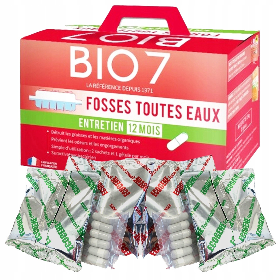 Bakterie Do Szamba Oczyszczalni BIO7 Fosses 2KG 12 Miesięcy Oryginalne