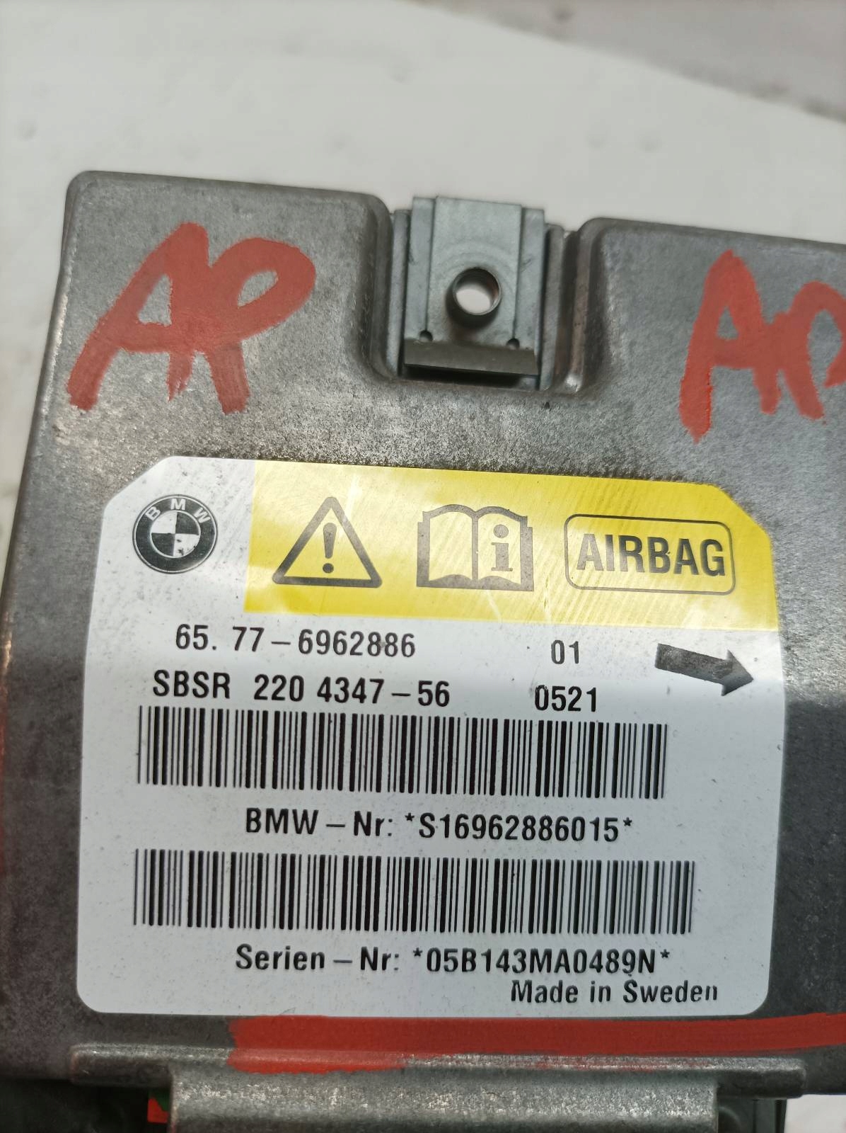SENSOR airbag 6962886 Bmw Seria 6 II (2003-2010) E63/64