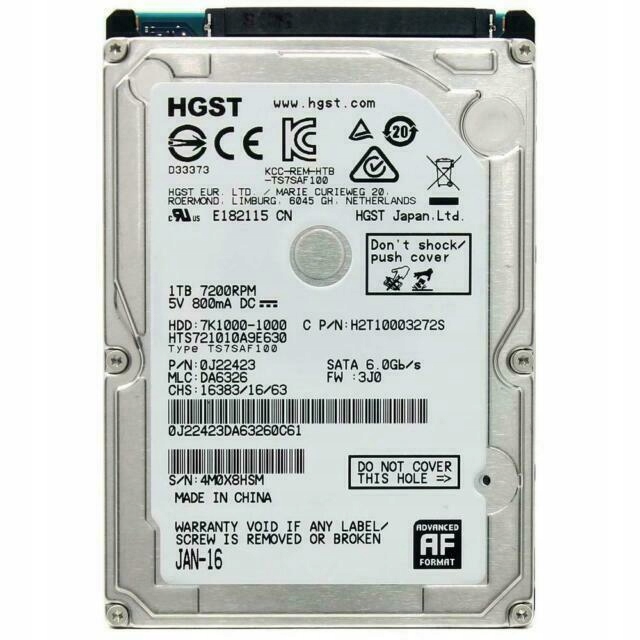 

Dysk Twardy 1000GB 1TB Hgst HTS721010A9E630