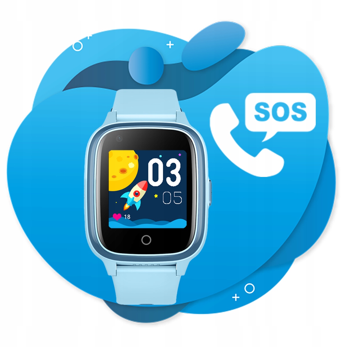 Smartwatch dla dziecka CALMEAN Touch 2 GPS 4G GRY WODOSZCZELNOŚĆ niebieski Złącza nanoSIM
