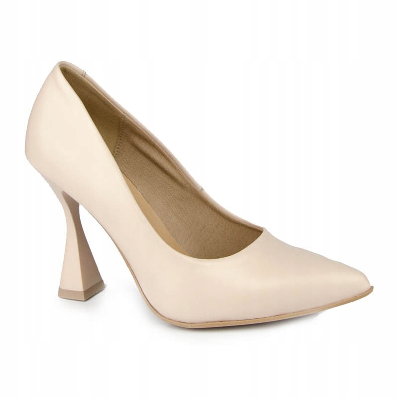 LaRoni E181 Lodičky Podpatky Kůže Lico Béžová 41