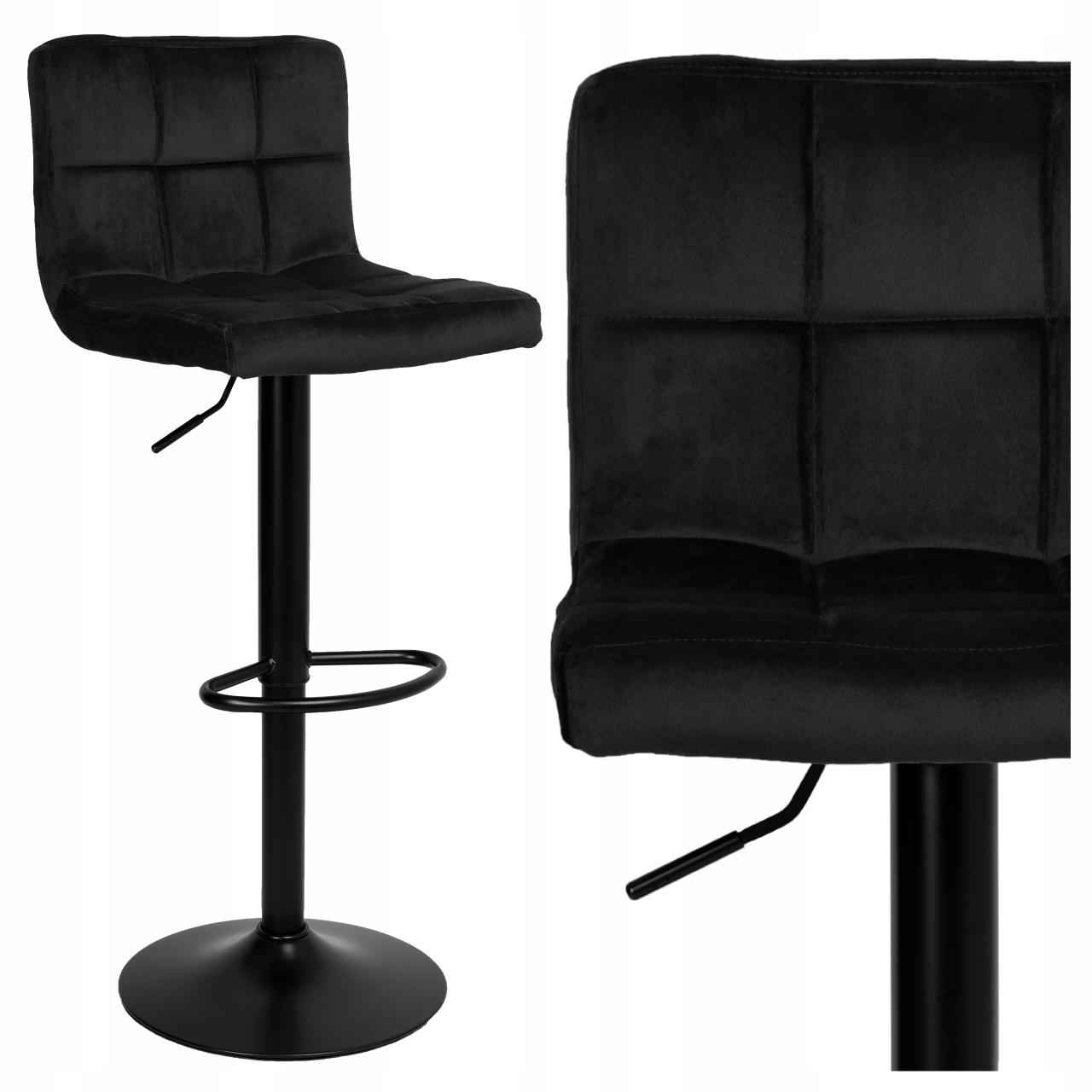 Barová Židle Do Obývacího Pokoje, Nastavitelná, Černá, Prošívaná